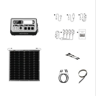 Tuinbalkon Draagbare elektriciteitscentrale LiFePO4 Batterij Flexibel zonnepaneel 2048WH